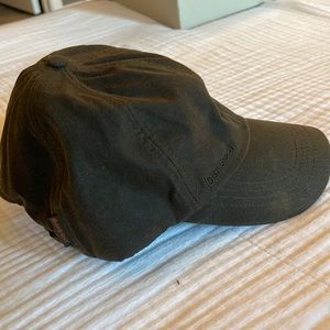 Barbour Waxed Cotton Baseball Cap Hat olive green